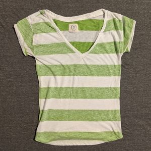 ⭐2 for $6⭐American Eagle green/white stripe shirt